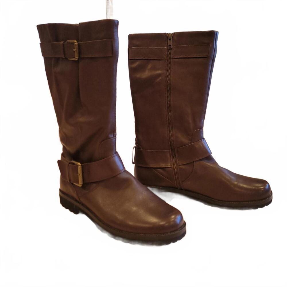 Kenneth Cole Women's Leather Buckle Boots, Size 10, New w-box